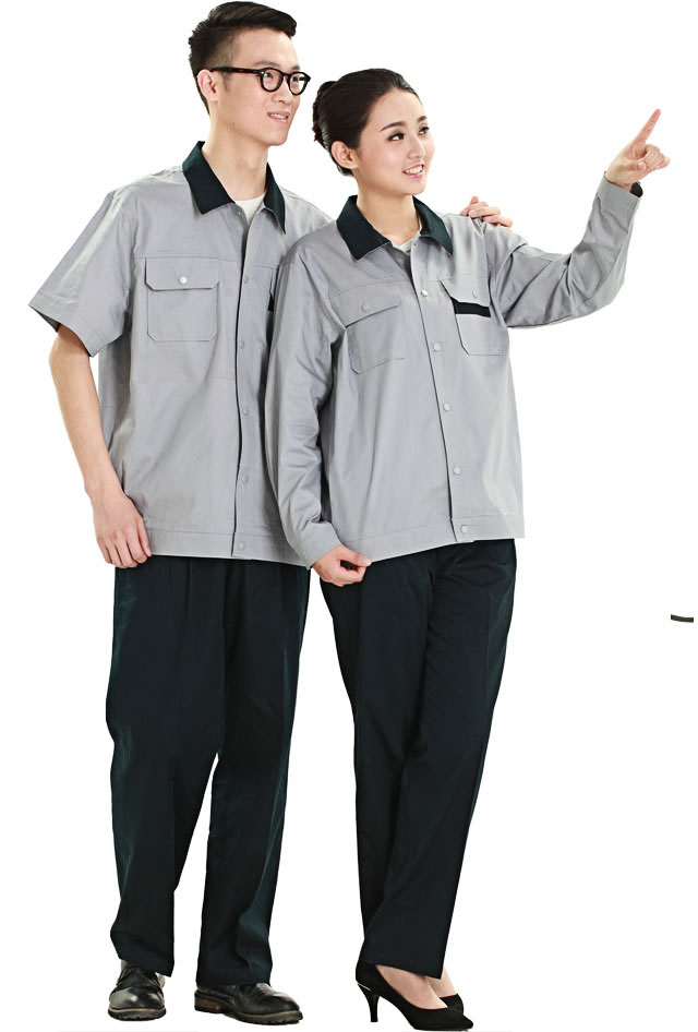 HR-823款純棉拼色長袖工作服款式圖片大全 HR-823款純棉拼色長袖工作服定制款式